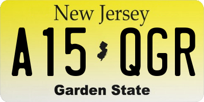 NJ license plate A15QGR