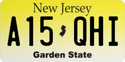 NJ license plate A15QHI