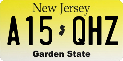 NJ license plate A15QHZ