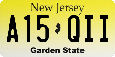 NJ license plate A15QII