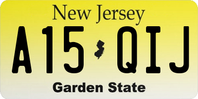 NJ license plate A15QIJ