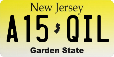 NJ license plate A15QIL