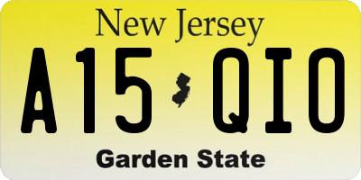 NJ license plate A15QIO