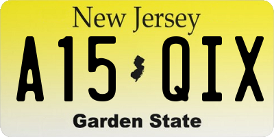 NJ license plate A15QIX