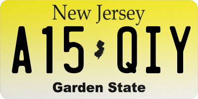 NJ license plate A15QIY