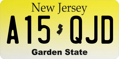 NJ license plate A15QJD