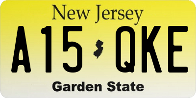 NJ license plate A15QKE