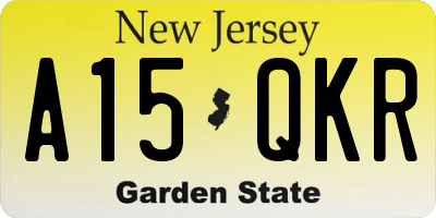 NJ license plate A15QKR