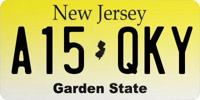 NJ license plate A15QKY