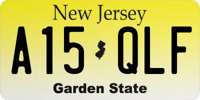 NJ license plate A15QLF