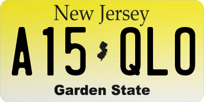NJ license plate A15QLO