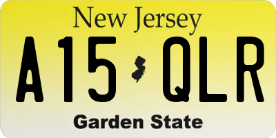 NJ license plate A15QLR