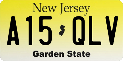 NJ license plate A15QLV