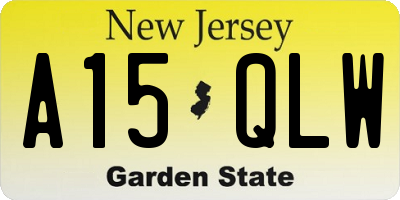 NJ license plate A15QLW