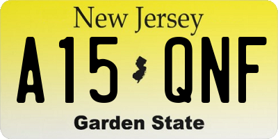 NJ license plate A15QNF