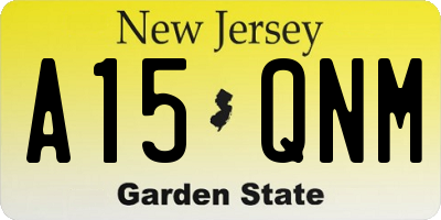NJ license plate A15QNM