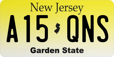 NJ license plate A15QNS