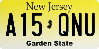 NJ license plate A15QNU