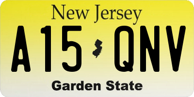 NJ license plate A15QNV
