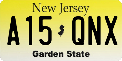 NJ license plate A15QNX