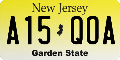 NJ license plate A15QOA
