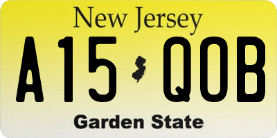 NJ license plate A15QOB