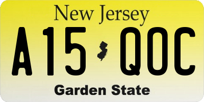 NJ license plate A15QOC
