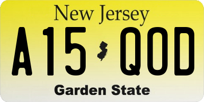 NJ license plate A15QOD
