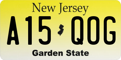 NJ license plate A15QOG