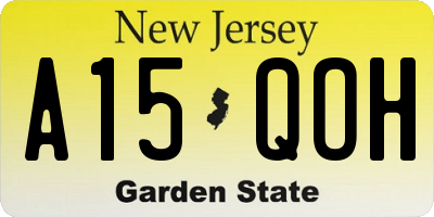 NJ license plate A15QOH