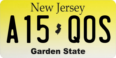 NJ license plate A15QOS