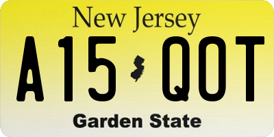 NJ license plate A15QOT