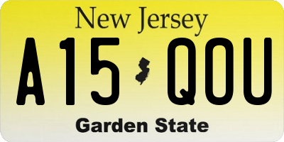 NJ license plate A15QOU