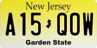 NJ license plate A15QOW