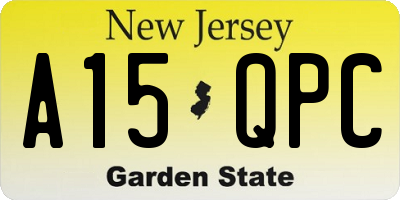 NJ license plate A15QPC