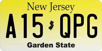 NJ license plate A15QPG