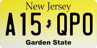NJ license plate A15QPO