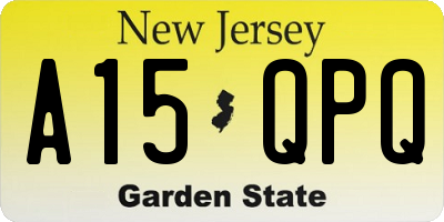 NJ license plate A15QPQ