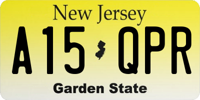 NJ license plate A15QPR