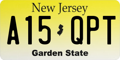 NJ license plate A15QPT