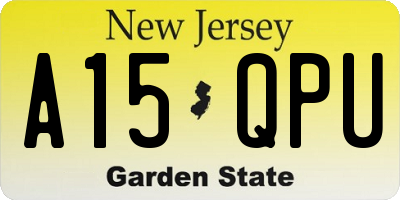 NJ license plate A15QPU