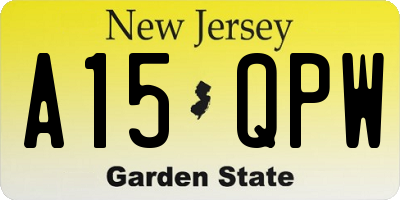 NJ license plate A15QPW