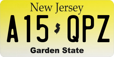NJ license plate A15QPZ