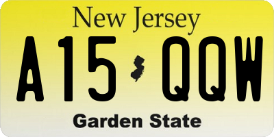NJ license plate A15QQW