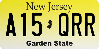 NJ license plate A15QRR