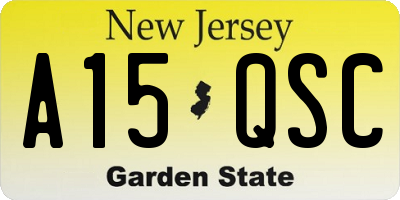 NJ license plate A15QSC
