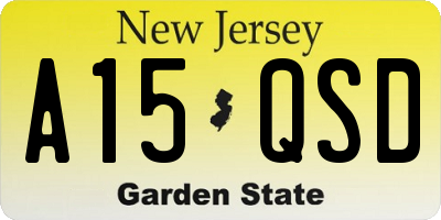 NJ license plate A15QSD