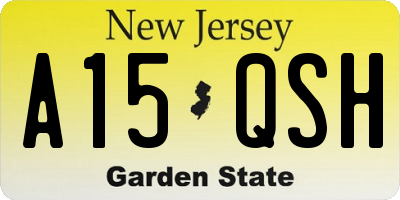 NJ license plate A15QSH