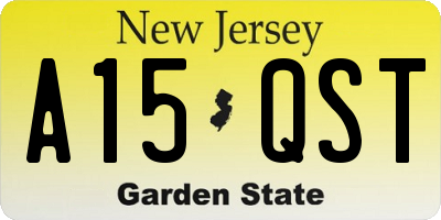 NJ license plate A15QST
