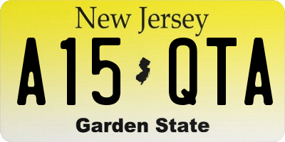 NJ license plate A15QTA